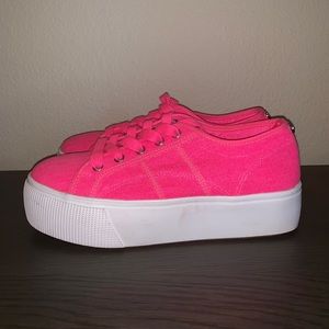 Pink Steve Madden platform shoes